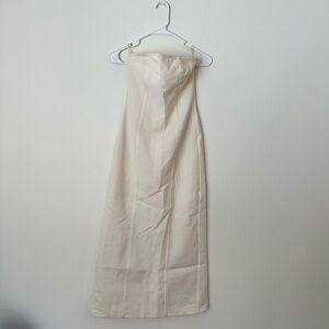 NWT Zara Cream Strapless Dress